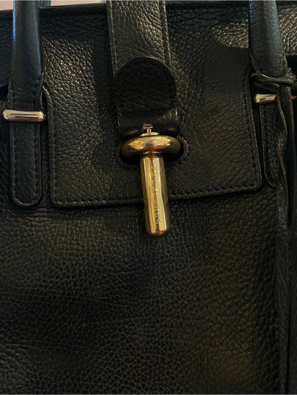 Balenciaga Tube Black Leather Top Handle Bag - Picture 7 of 12
